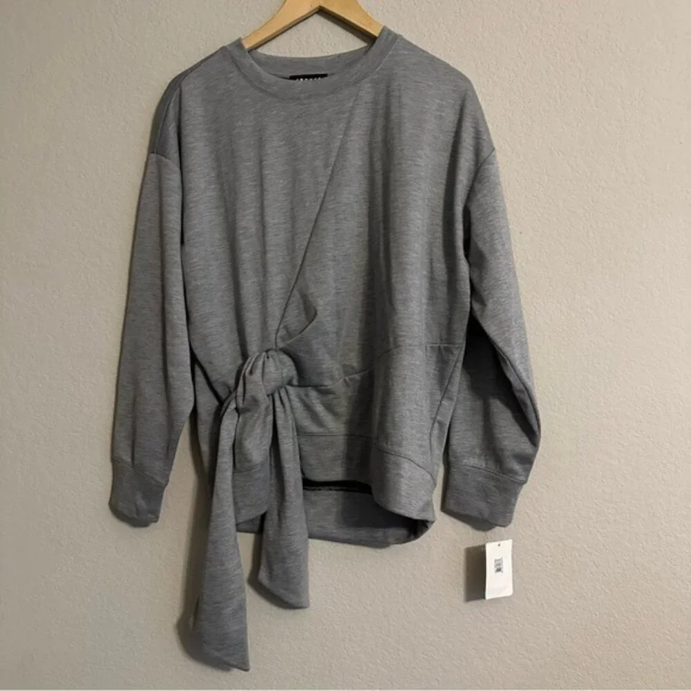 Trouvé Gray Women's Sweater with Tie Detail Size Small NWT - Picture 3 of 11